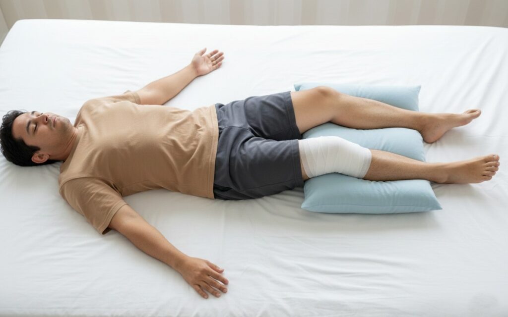 best sleep positions after knee replacement, pain at back of knee after total knee arthroplasty at night