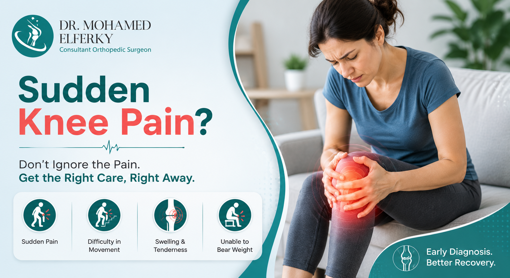 Sudden knee pain & sudden knee pain causes