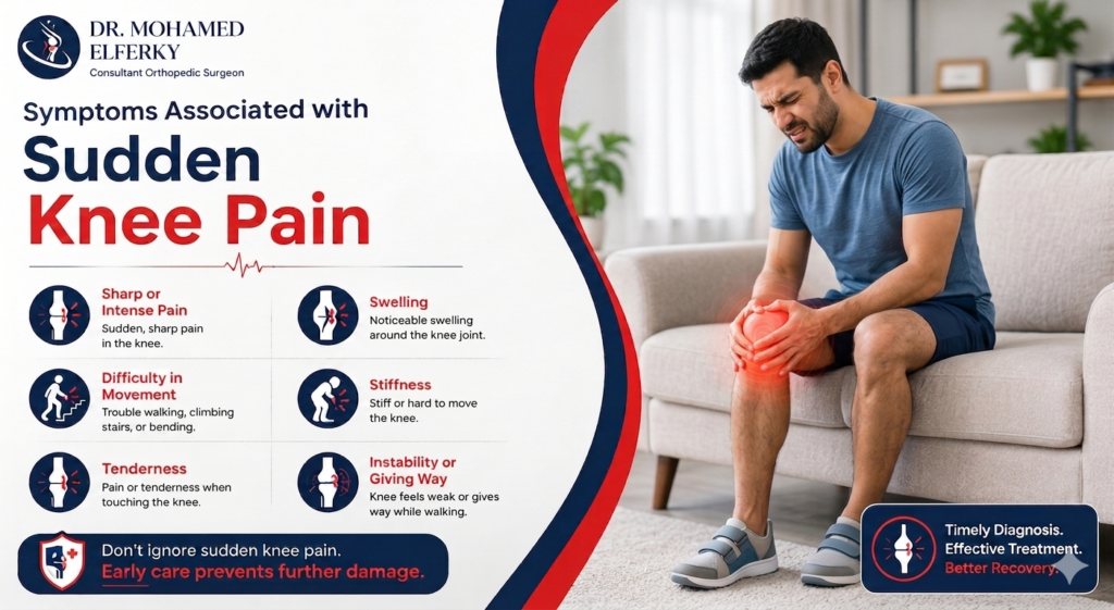 Symptoms Sudden knee pain